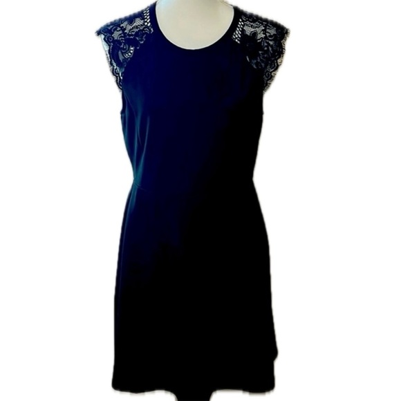 Anthropologie x Elodie Black Fit and Flare Dress Final Sale - Picture 1 of 9